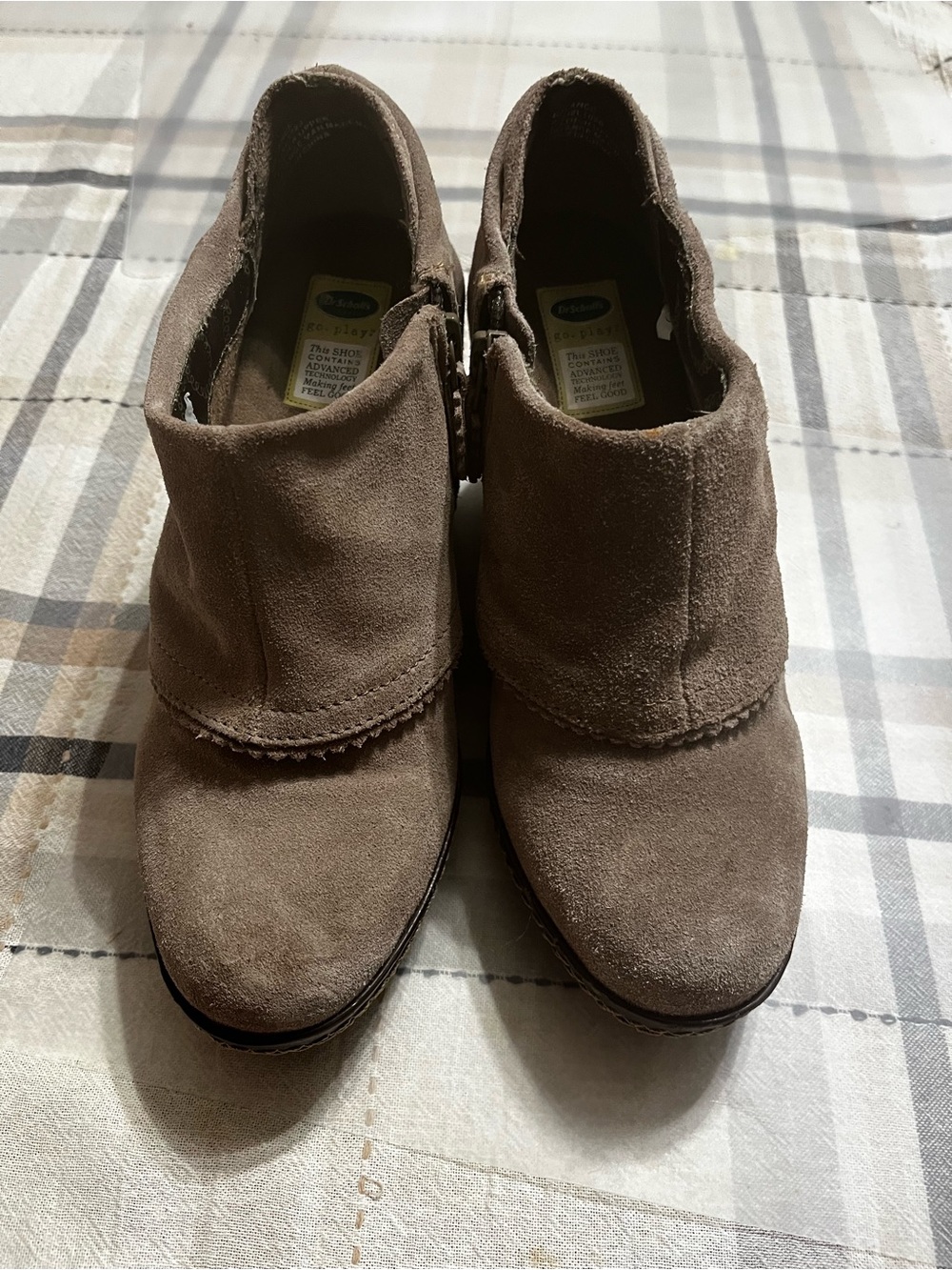 Dr. Scholl's Taupe Suede Ankle Booties